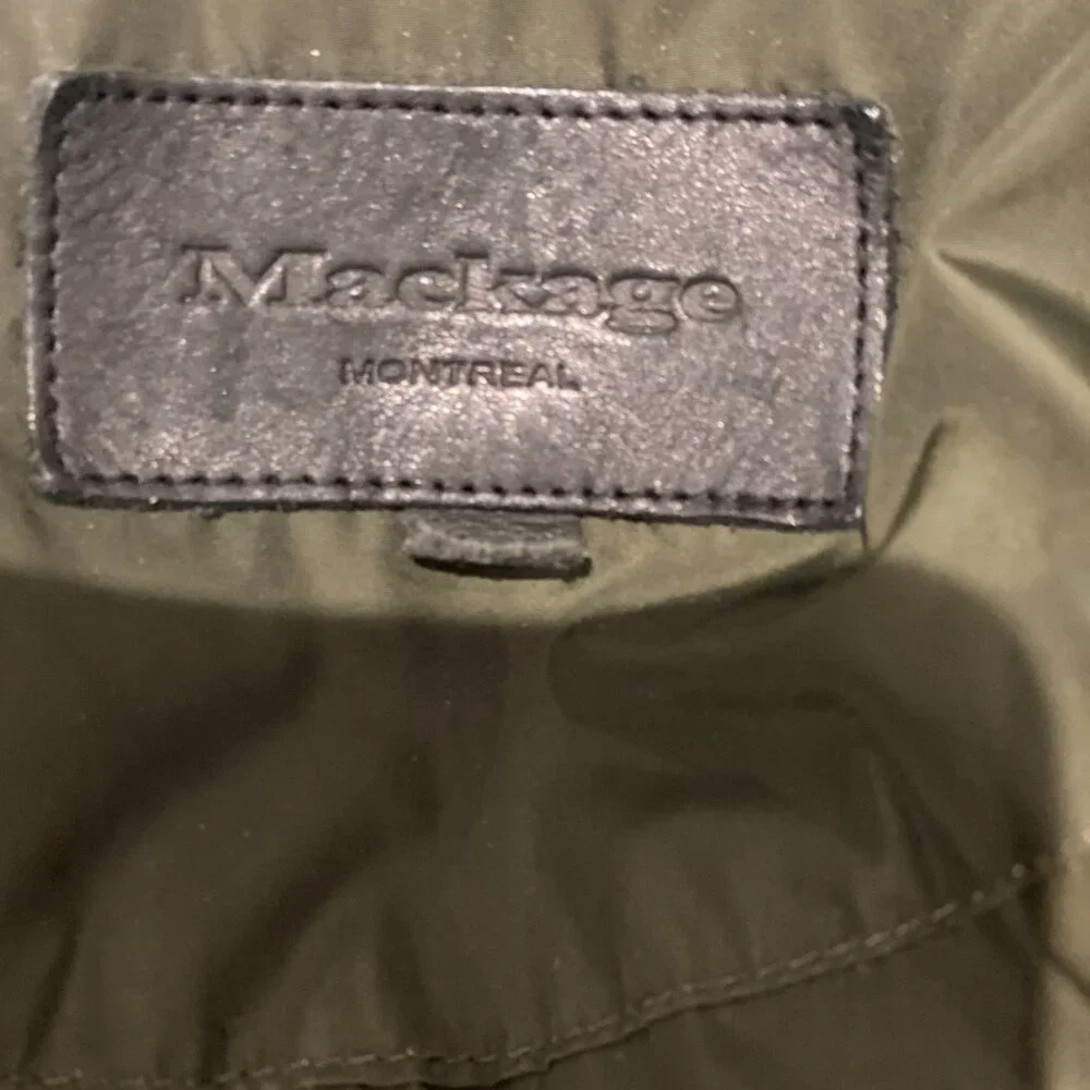 Mackage, TRISH-F3 LONG ARMY DOWN JACKET WITH NATURAL FUR Size L (Fits US Size 6) - Picture 4 of 9
